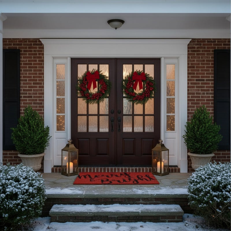 Calloway Mills 104972436 Merry & Bright Doormat, 24" x 36", Red/Black - Image 4